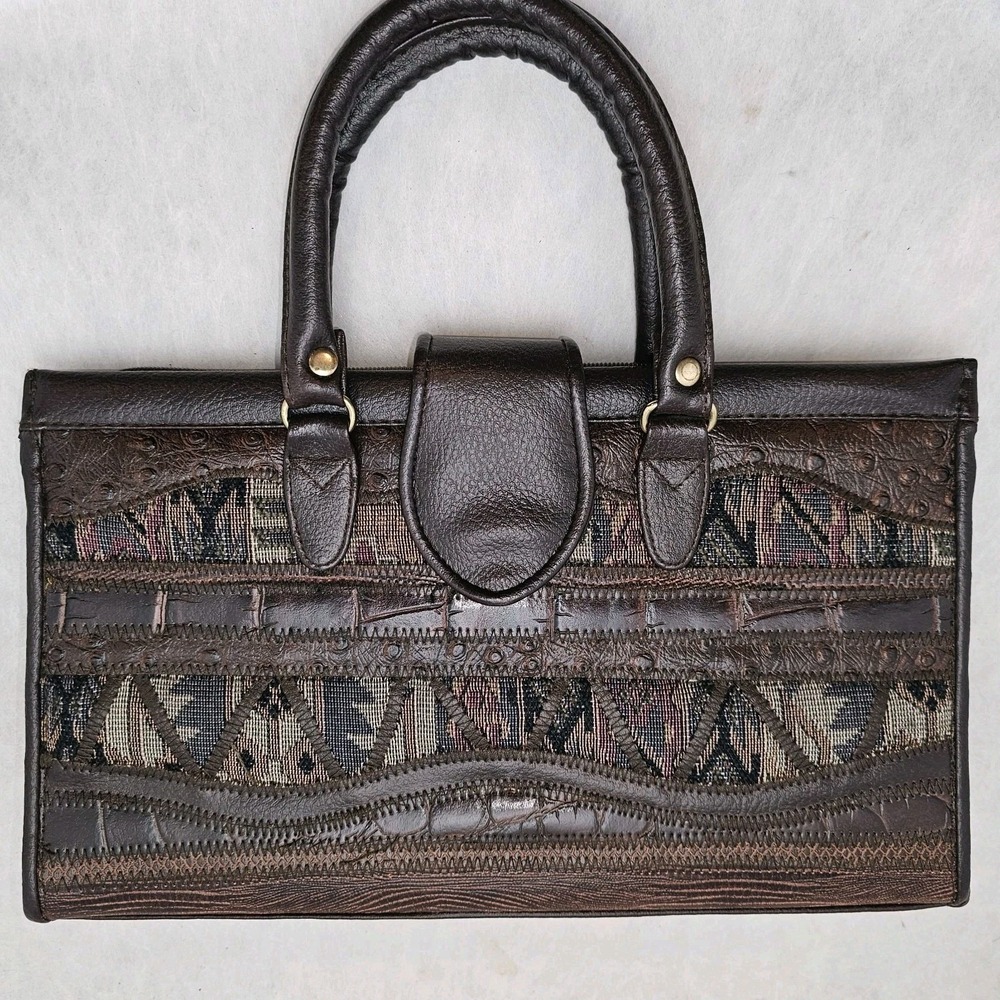 NWOT Vintage Accessory Works Tapestry Croc Patchwork Bag Purse